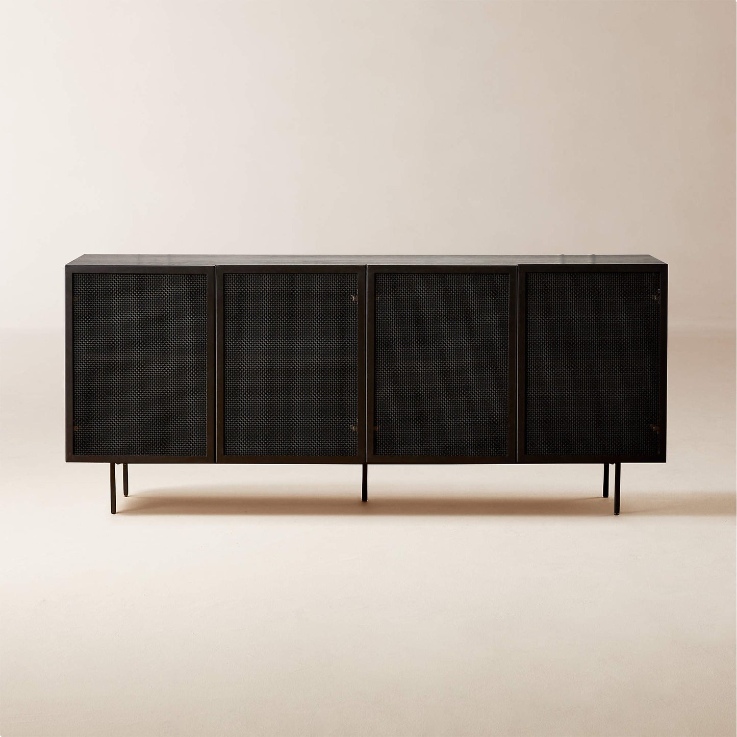 NORA - Brass Wire Mesh Media Console