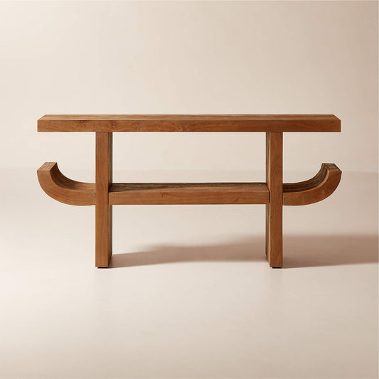 DANIEL - Brown Acacia Wood Console Table