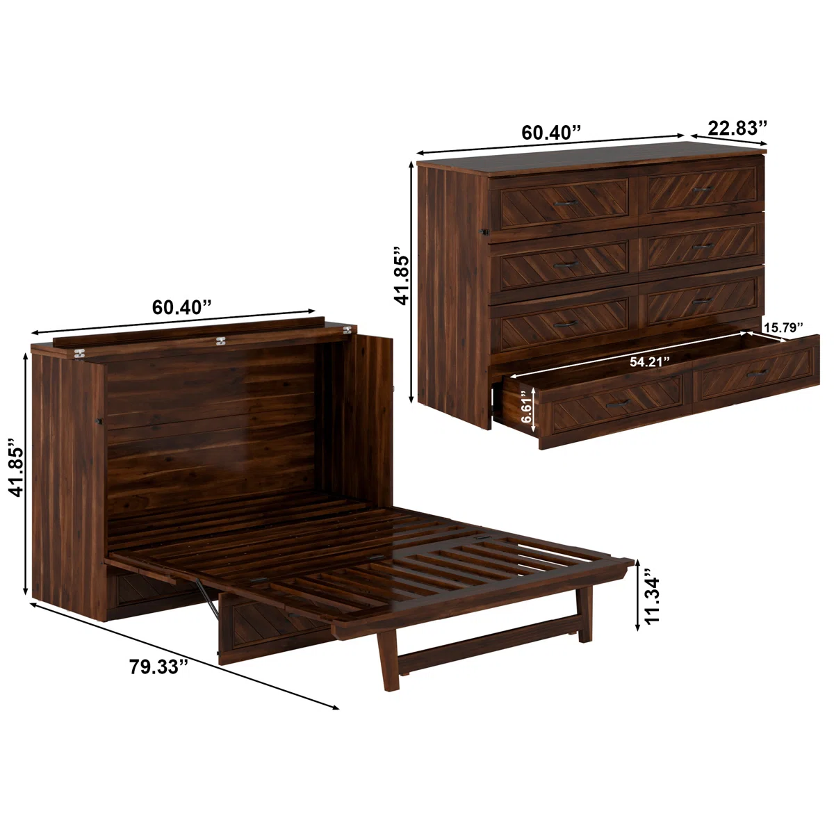 CALEB - Wood Murphy Bed Chest