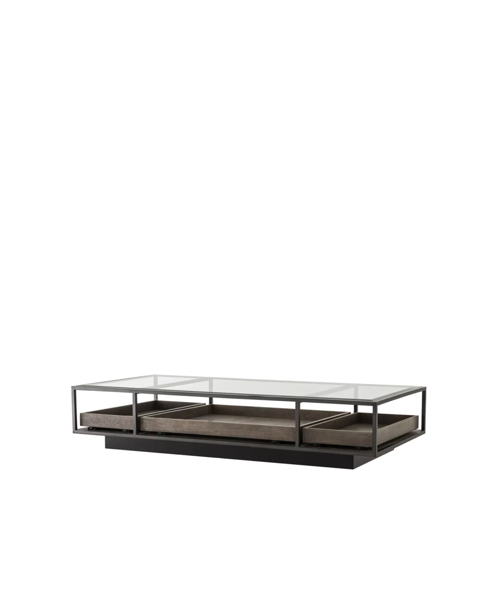 CAROLINE  -  GLASS TOP COFFEE TABLE