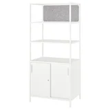 Office Cupboard  w sliding doors/noticeboard, white,
